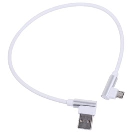 Aouzsta 90 Degree USB Cable Right Angle Charger L Shape Charging Data Sync Cord USB Data Cable Fast Charging 0.3m, White