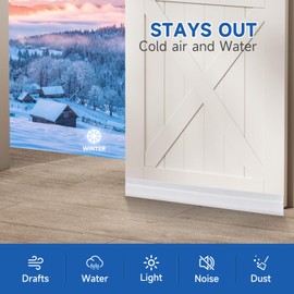 1 pc Strong Silicone Door Draft Stopper Under Door Draft Blocker, Insulator Door Sweep Weather Stripping, Noise Stopper, 38" Length, Strong Adhesive