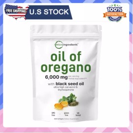 Micro Ingredients Micro Ingredients Oil of Oregano, 300 Softgel | Oregano Oil with Black Seed Oil,