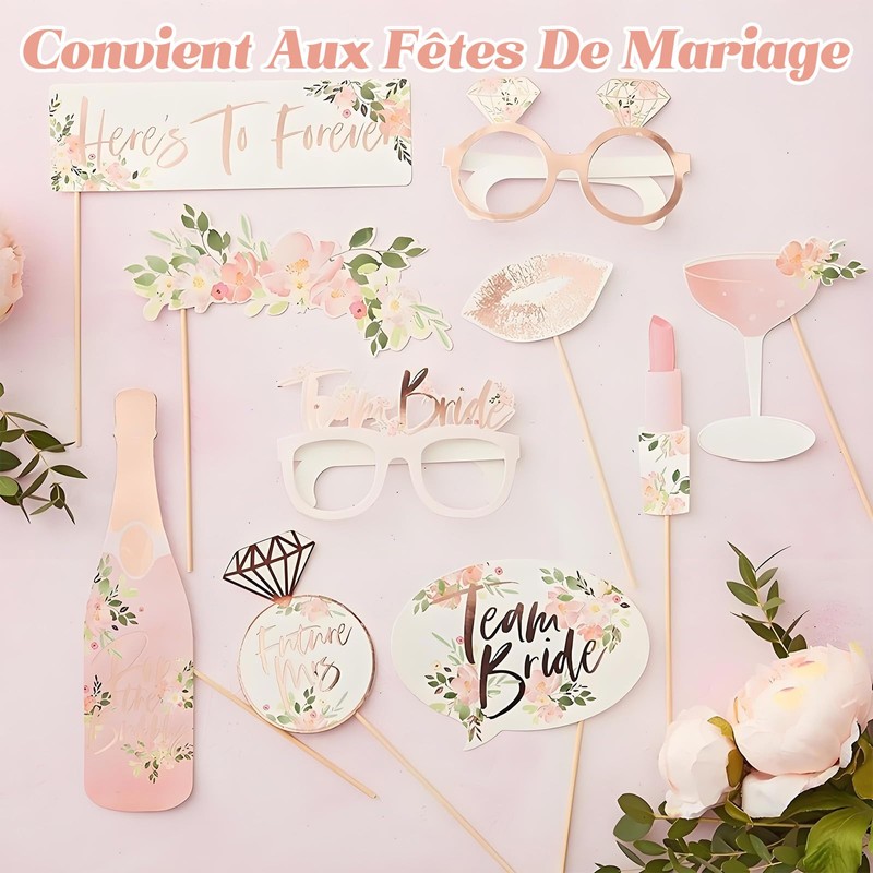 VEGCOO 14 Pz Accessori EVJF, Accessori per Photomaton di Nozze,
