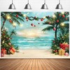 Beach Christmas Tree Backdrop Photography Summer Beach Christmas Tree Decoration