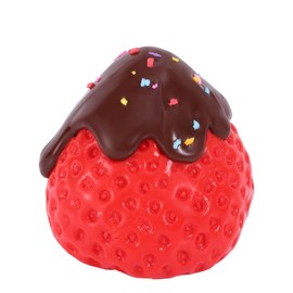 Strawberry Squeeze Toy, 2.8in Big Squishy Fufu Food Cute Soft Squeeze Strawberry Fidget Fun Play Fruit Kawaii Anxiety Novelty Toy for Kids Adults (Red)