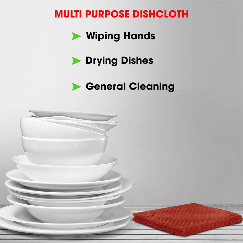 TALVANIA Dishcloths for Kitchen Cotton Terry Dish Cloths 12 Pack