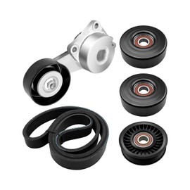 Replace 90K-38274A Serpentine Belt Kit, Serpentine Belt Tensioner Kit Fits for Ford F150 2005-2006 2008-2010, Complete Serpentine Belt Drive Component Kit