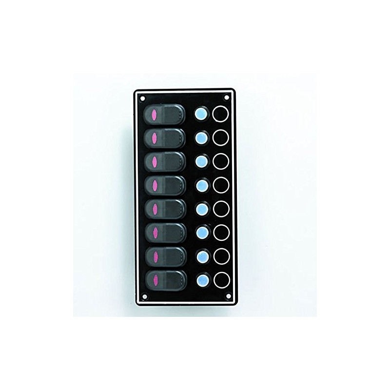 Pactrade Marine Boat 8 Gang Splash Proof Switch Panel Aluminum