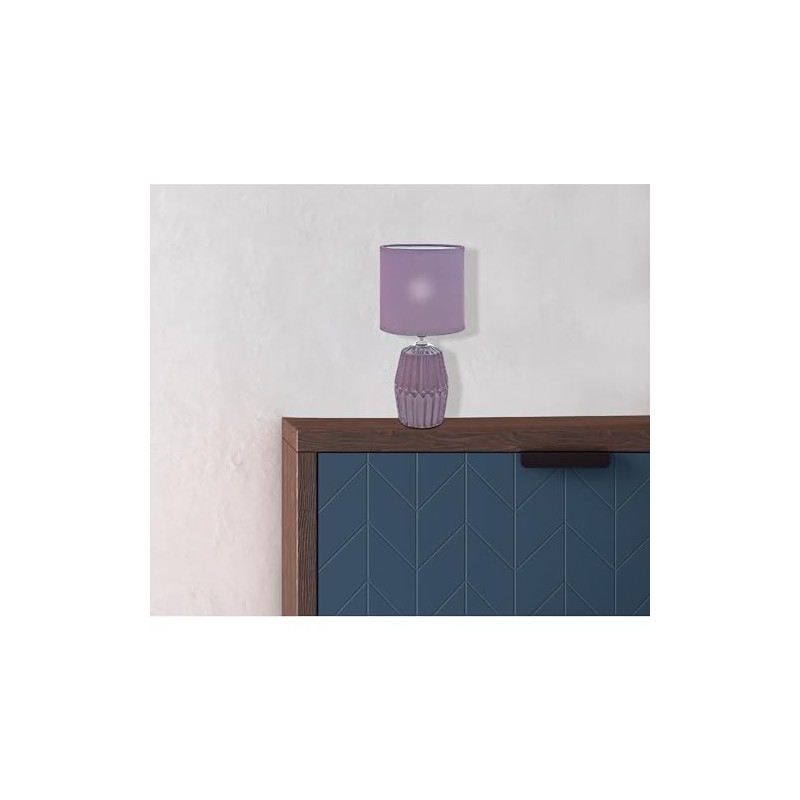 Ceramic Table Lamp with Shade Meridian Purple