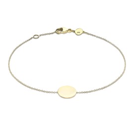 Carissima Gold Women's 9 ct Yellow Gold 10 mm Disc Adjustable Bracelet 18 cm/7 Inch - 19 cm/7.5 Inch