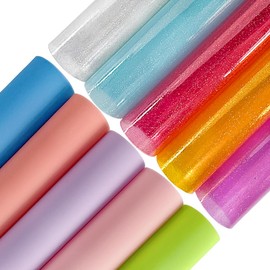 ONEART Clear A4 Candy Colour Jelly Vinyl Sheets, Pack of 10 Transparent Vinyl Fabric for Earrings Bows Crafts