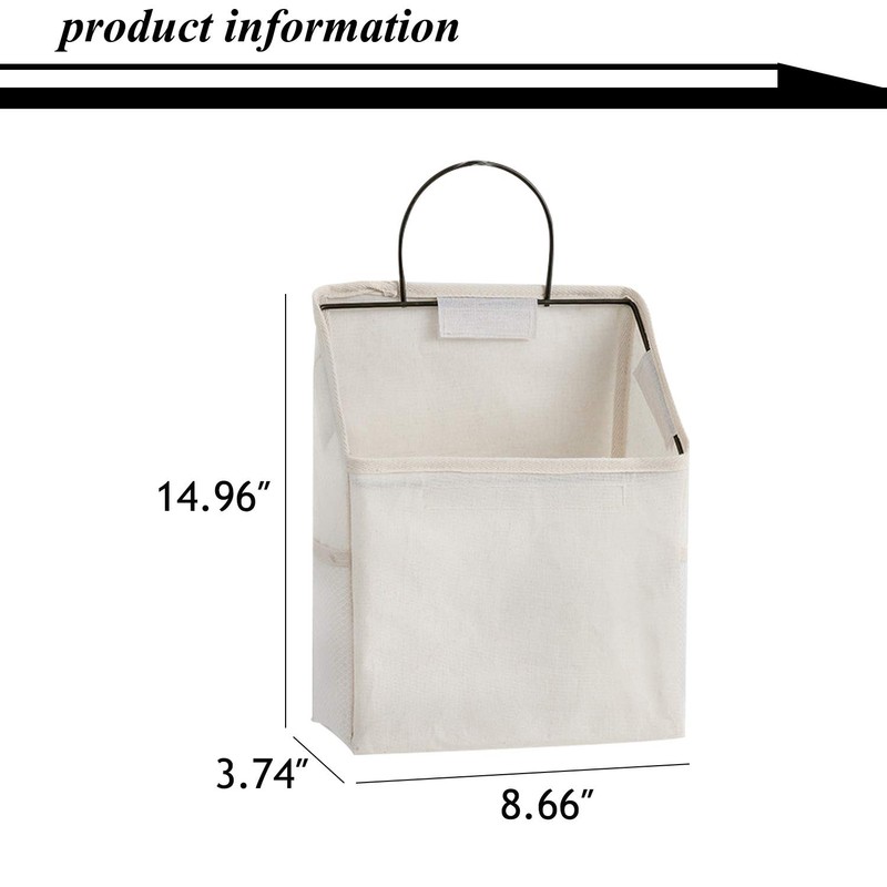 RUIPBOTE Wall-Hanging Storage Bags, Desktop Organizer Basket Cotton Linen Hanging