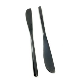 Vibhsa Dinner Knives Set of 6 Pieces (Stainless Steel, Black Glossy)