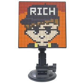 YedZen Pixel Art Led Display Digital Photo Frame, 32x32 RGB Programmable Bluetooth Led Panel, 131x128 mm Smart Portable Bluetooth Connect ＆App Control LED Pixel Sign for Gaming Room, Car Decoration