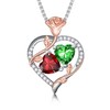 EWBOITE Garnet Emerald Necklaces for Women January May Birthstone Pendant
