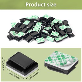 PETKNOWS 80 PCS Light Strip Mounting Clips Black Self Adhesive Led Light Fasteners Mounting Holder Cable Clamp Organizer for 10mm Light Strip (10 mm)