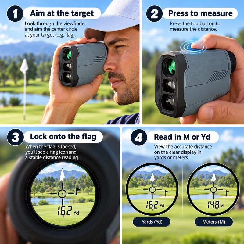 Golf Laser Rangefinder with Slope Measurement – 650M/1000M Distance Finder