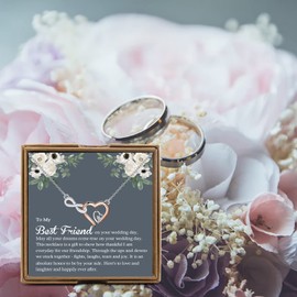 PYOUL Best Friend Gift to Bride, To My Best Friend On Her Wedding Day Necklace, Bride Gift From Maid of Honor, Wedding Gift (Friend On Her Wedding Day N)