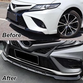 ZXMOTO Front Bumper Lip Chin Spoiler ABS Front Bumper Lip Body Kit Front Bumper Spoiler Splitter Fit for Toyota Camry 2021 2022 2023 SE XSE(Sport Model) Matte Black