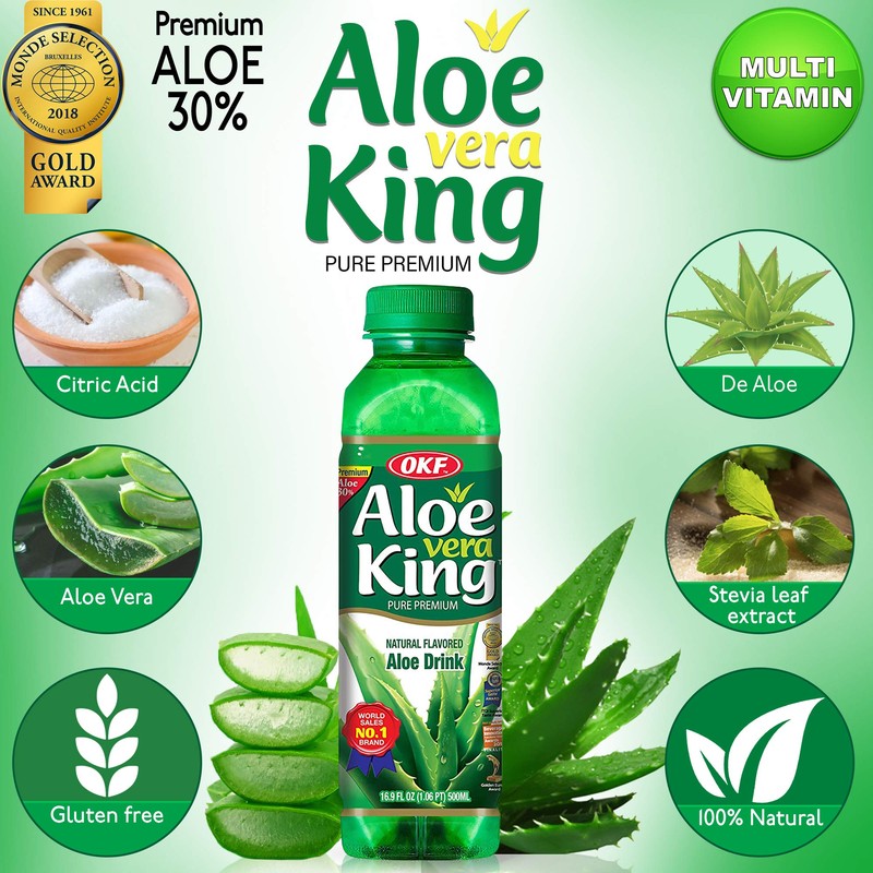OKF Aloe Vera King Drink, Original, 16.9 Fluid Ounce (Pack