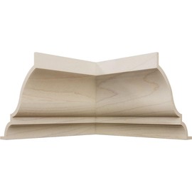 2 13/16"P x 3 1/2"H WM48 Americraft Solid Hardwood Stain Grade MiterLink Crown Moulding Inside Corner, Maple (Matches Moulding MLDW01X04WM48MA)
