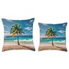 A sunny paradise island Throw Pillow