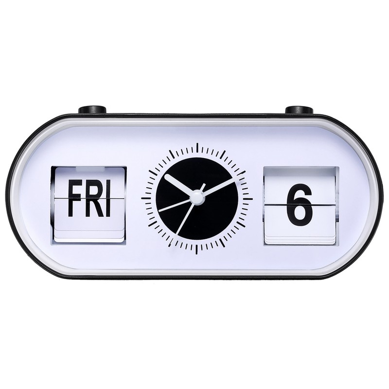 Manual Flip Alarm Clock Simple Silent Modern Calendar Function Desktop