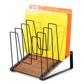 HULISEN Inclined Desk File Organizer, 5-Section Desktop File Folder Holder