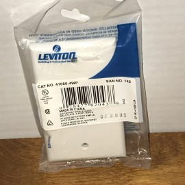 Leviton 41080-4WP LEVITON 4-Port QuickPort Wallplate Single Gang - White - QUANTITY OF 4
