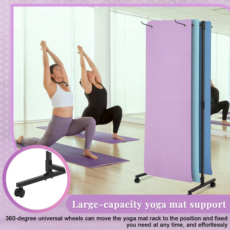DaisyInner Hanging Yoga Mat Rolling Cart on Wheels Large Capacity