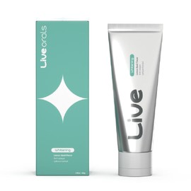 Live Orals Whitening Toothpaste 80g - Fluoride-Free Stain Removal, Strengthens Enamel, Natural Ingredients, Fresh Mint Flavor