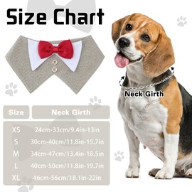 Yoolhamy Dog Tuxedo, Dog Bow Tie Wedding Bandana Outfit Dog Collar Adjustable Pet Party Dog Tux Costume for Small Medium Large Dogs Valentines, Christmas, Engagement, Birthday Decor (Khaki, S)