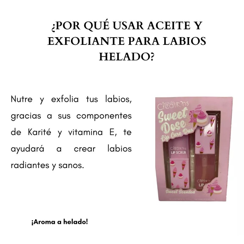 Beauty Creations Aceite Y Exfoliante Para Labios Aroma Helado Bc