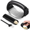 FATUXZ Garlic Press Rocker Set，Stainless Steel Garlic Mincer Tool with