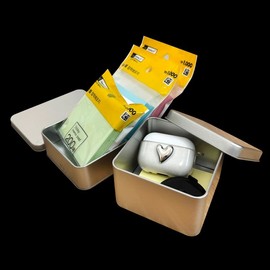 Plain Square/Round Metal Tin Case for Photo & Journal Decor Storage: 170x90x16mm 5ea