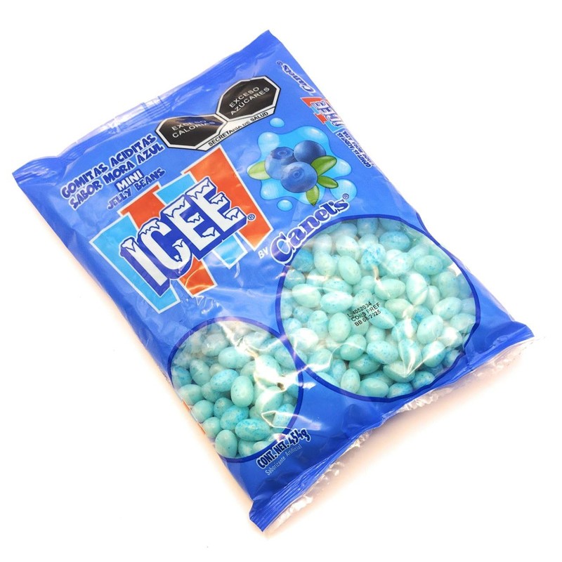 Gomitas Aciditas Mini Jelly Beans ICEE Canel's. Sabor Mora Azul.