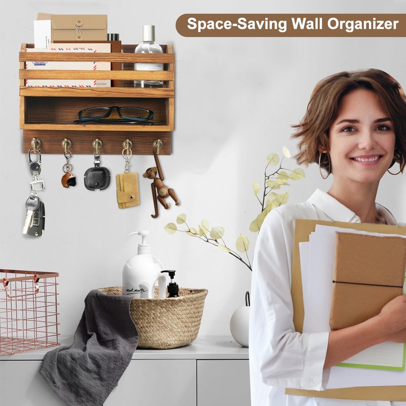 KERESUEDO Mail and Key Organizer for Wall – Key Holder