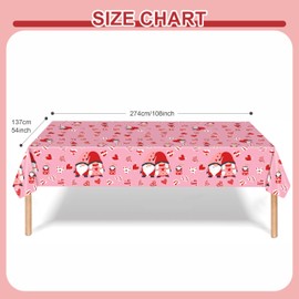 ZSYIULIA 2Pack Valentine's Day Tablecloth Valentine's Day Table Cover for Rectangle 54 * 108in Waterproof Plastic Table Cloth for Valentines Day Party Supplies, Wedding Anniversary Birthday