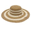 Panama Jack Women's Straw Hat - Ivory Two-Tone Paper Braid,