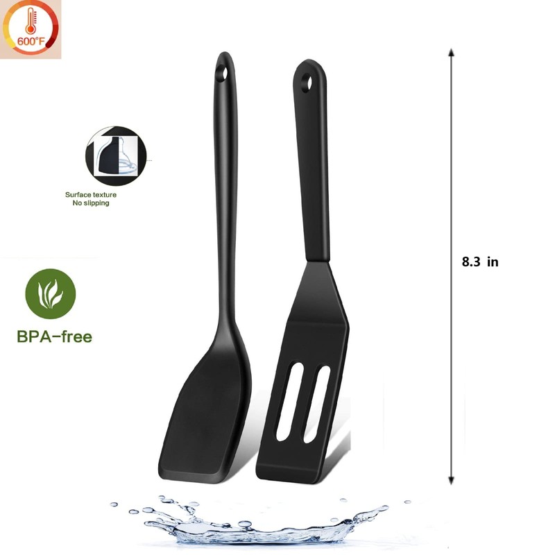 Armrouns Mini Serving Spatula 2pcs set, Silicone Serve Turner Heat-Resistant