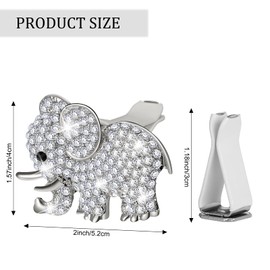 Frienda Bling Car Accessories Rhinestone Elephant Freshener Car Decor for Women Bling Diamond Vent Clip Air Rhinestone Outlet Vent Interior Decoration(Silver)