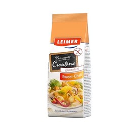 LEIMER Croutons Sweet Chili 75 g Gluten Free - Delicate Roasted Gluten-Free White Bread Cube with Finest Peppers & Chili Spices - Vegetarian, Gluten Free (1 x 75 g)