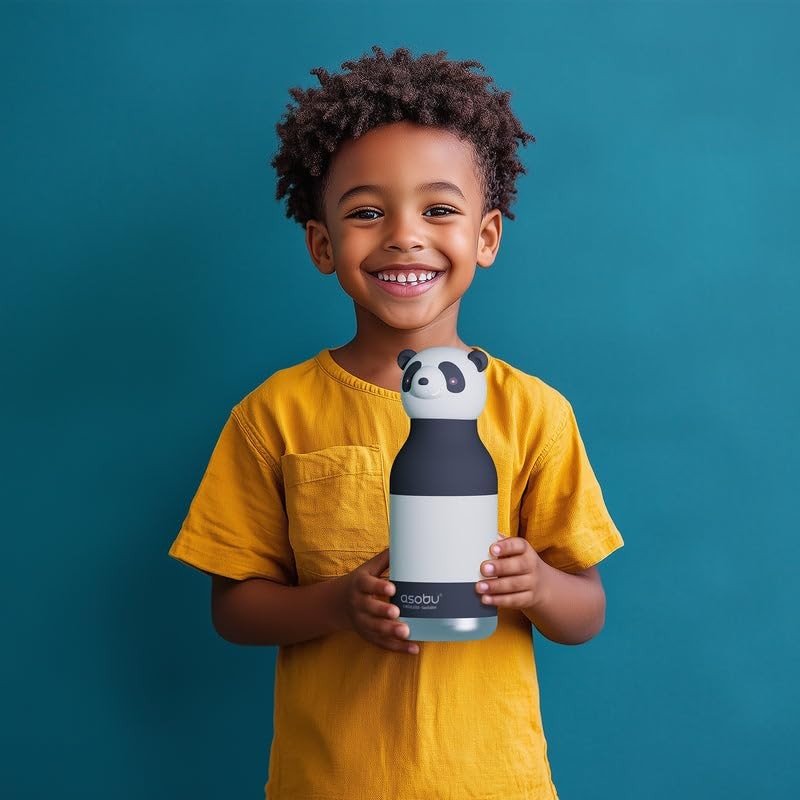 Asobu Bestie Panda Insulated Flip Straw Kids Bottle Stainless Steel