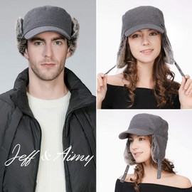 Jeff & Aimy Unisex Winter Elmer Fudd Earflap Trapper Hunting Ski Hat Wool Blend Baseball Cap
