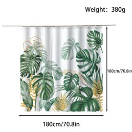 FAIRYGATE Green Shower Curtain Forest Shower Curtains Printed Landscape Bathroom Curtain Washable Bath Curtain Polyester Fabric with 12 Hooks 180 x180cm (71 x 71 inches) B9816
