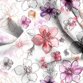 YIYEA Pillow Cases Queen Size Set of 2, Ultra Soft Double Brushed Microfiber Pillowcases Queen, Floral Bed Pillow Covers, Fade Resistant, Easy Slip-On (20"x30")