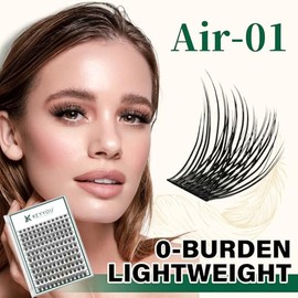 KEYYOU Lash Clusters 144pcs Pestañas Individuales D Curl 10mm Clash Clusters Air Touch Cluster Pestañas Super Ligeras Suave Wispy Cómodo Fácil DIY en Casa D-10mm Air01