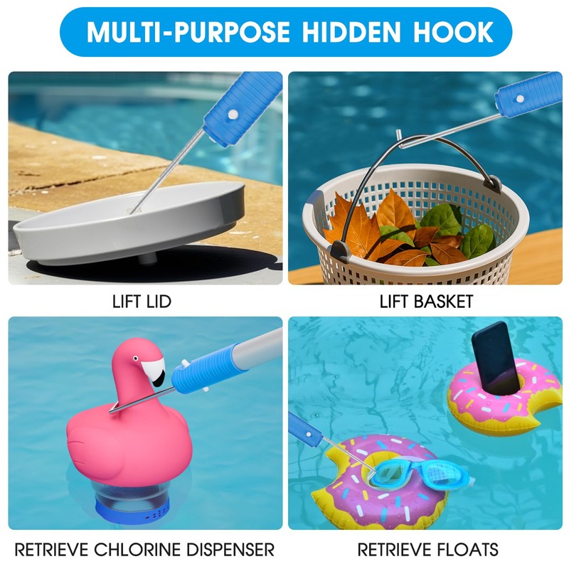 TidyMister Pool Brush Set - 20’’ 2-in-1 Detachable Round Brush