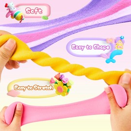 Bridokit Air Dry Clay, 36 Colours Modelling Clay for Kids with Press Plate, Modelling Tools and Booklet, Arts and DIY Creative Craft Magic Clay Kits, Ultra, Soft Light and No-Sticky