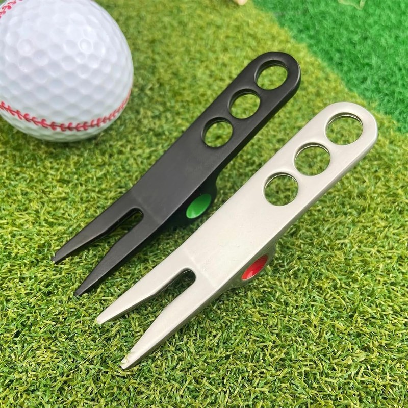 Alnicov 2-Piece Golf Ball Forks Pivot Turf Repair Tool Essential