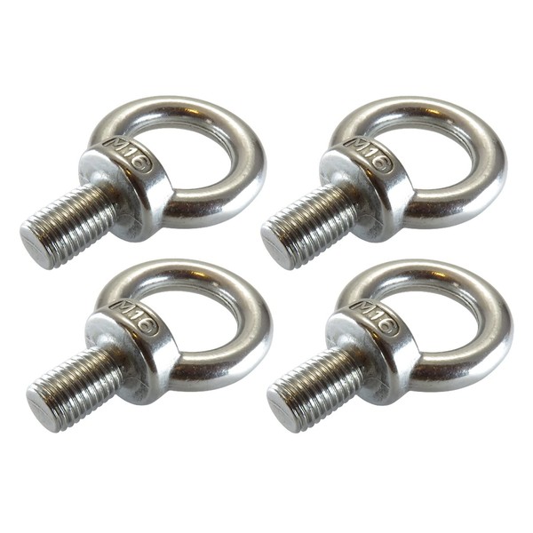 FregocS EBSM16L25-4p Eyebolts, M16 x L25, Stainless Steel, Convenient Set