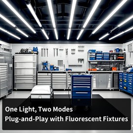 SUSLUM 8-Pack Fluorescent Light Bulbs Replacement 4FT, T8 LED Bulbs 4 Foot Type A+B, 24W (65W Equivalent) 3200LM, 5000K Daylight, 48 Inch Tube, F32T8 or F40T12 LED Replacement, Non-Dimmable