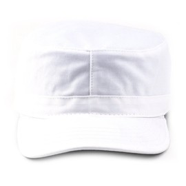 NYFASHION101 Fashionable Solid Color Unisex Fitted Army Military Cadet Cap, White, XL